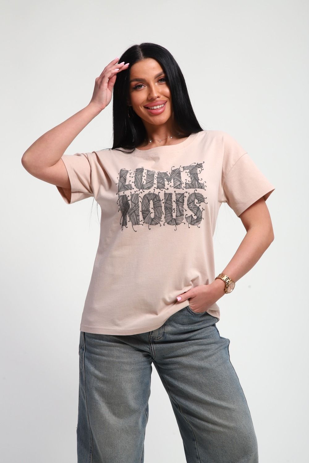 85661 футболка женская - бежевый