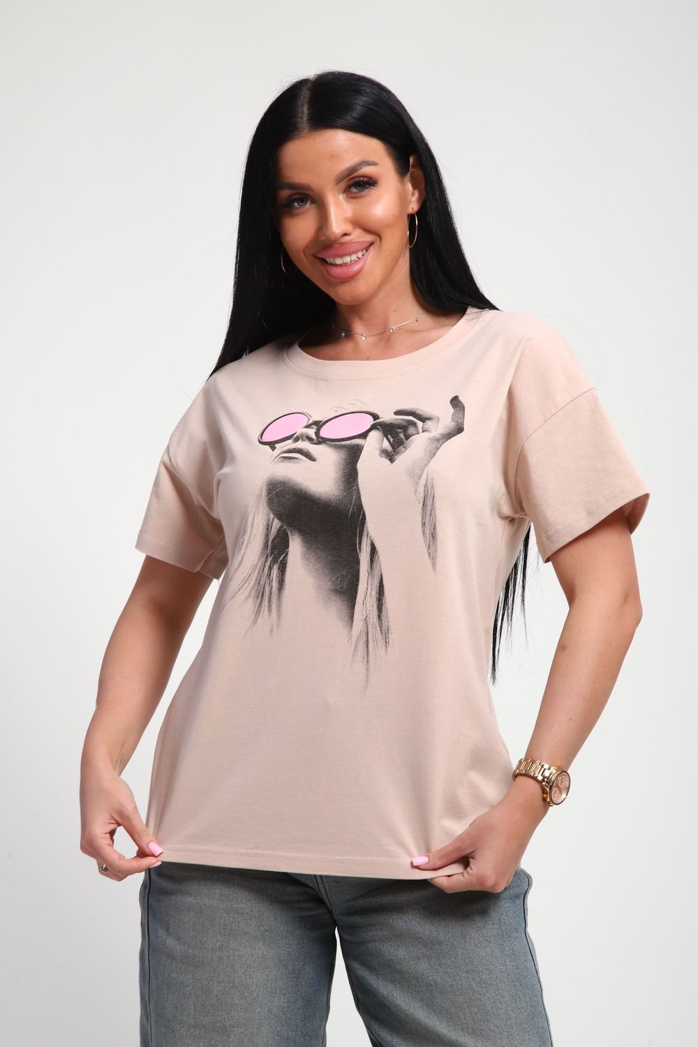 85660 футболка женская - бежевый