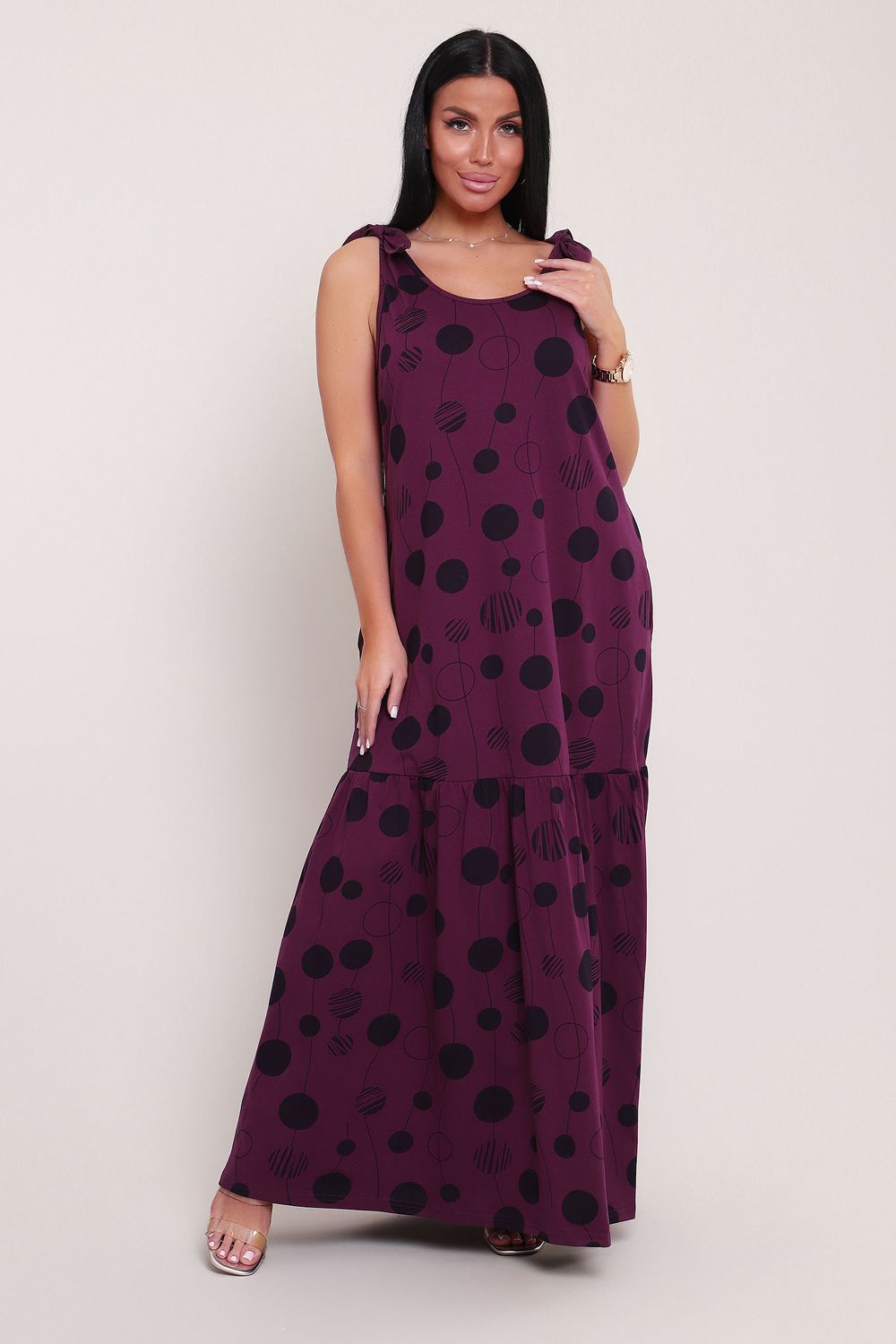 Платье сарафан 002 - фиолетовый