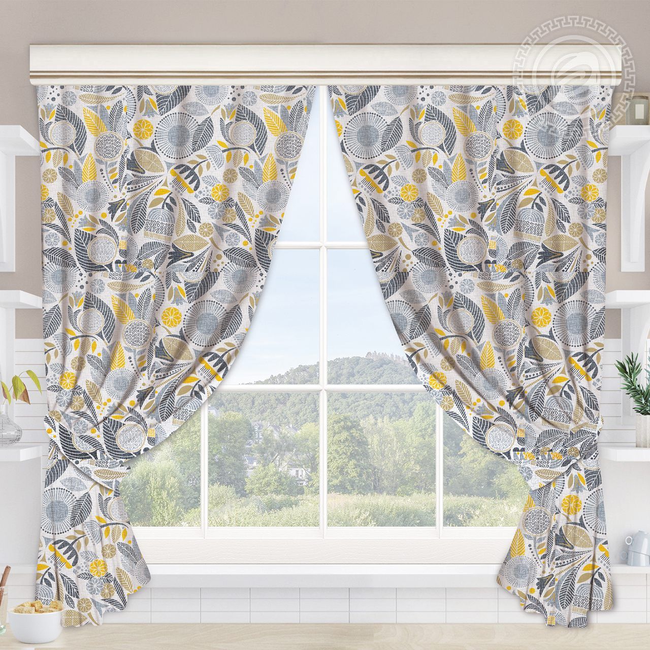 Шторы для кухни с подхватом Талавера Ш.145.180