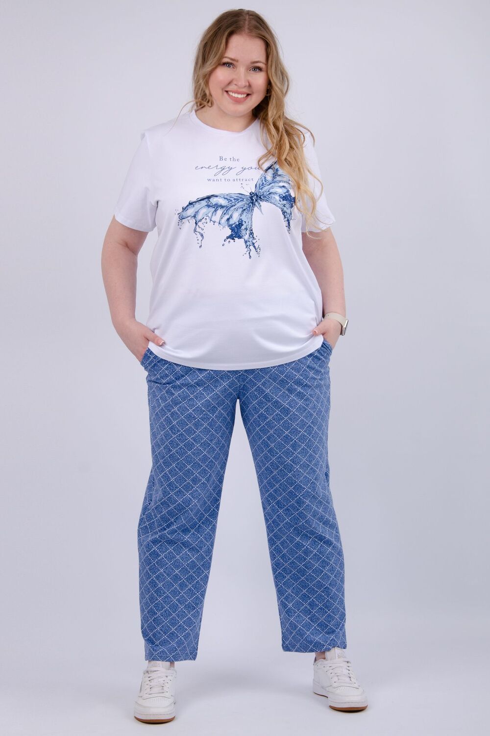 Микс костюм женский - белый/синий