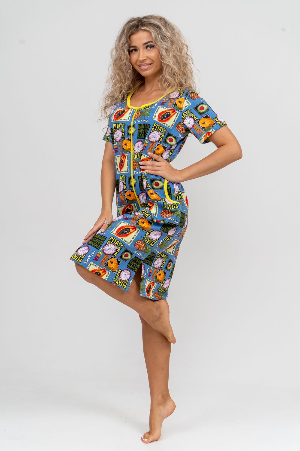 Халат 37007 - голубой