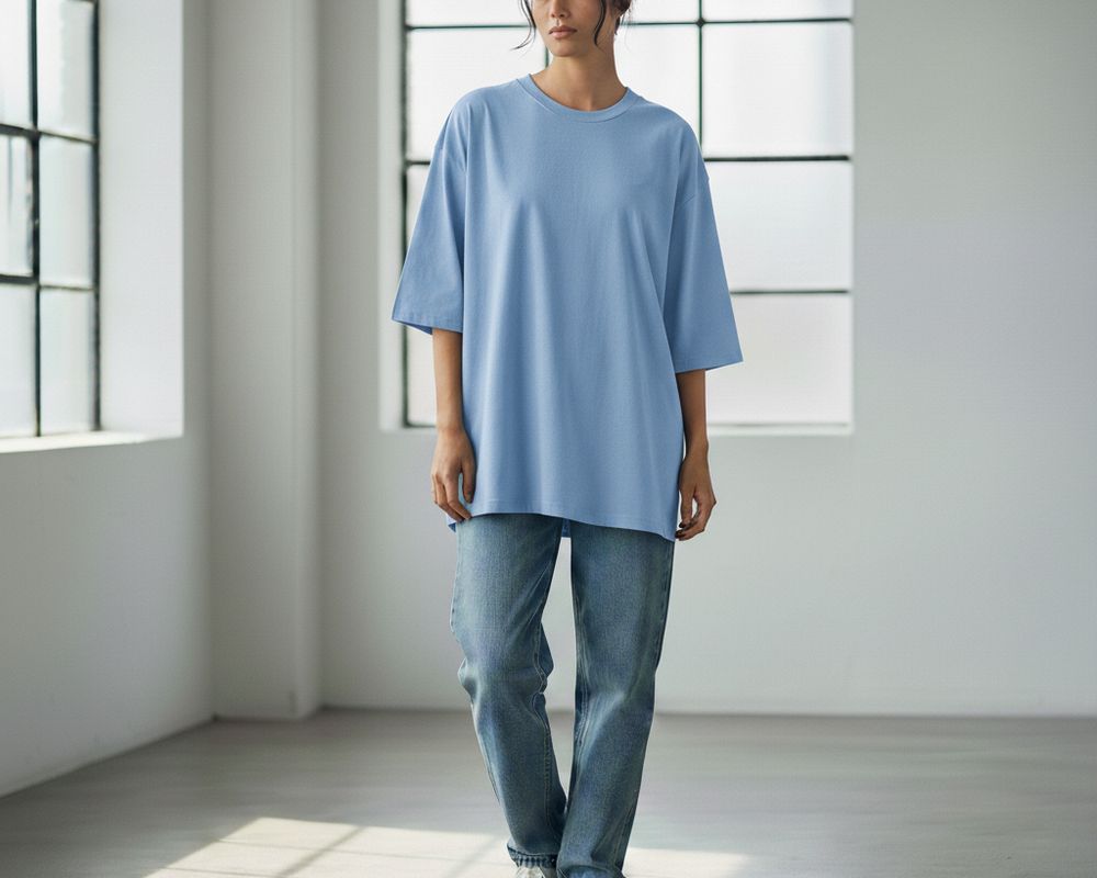 Футболка oversize арт. 826 - голубой