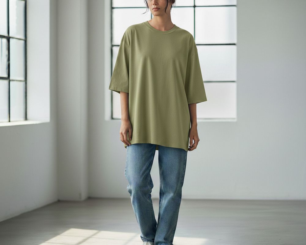 Футболка oversize арт. 826 - оливковый