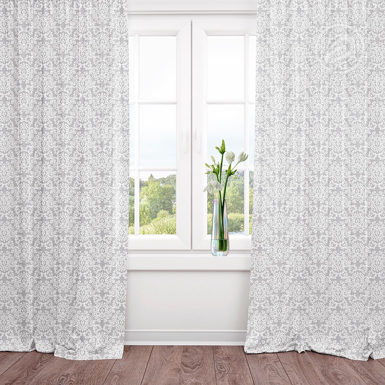 Шторы для гостиной с подхватом Кружево Ш.145.260