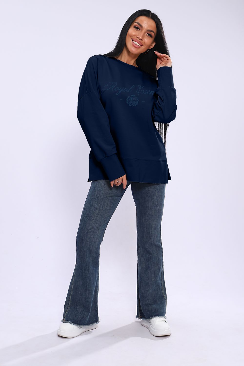 Лонгслив женский ЛЖ-013 - темно-синий