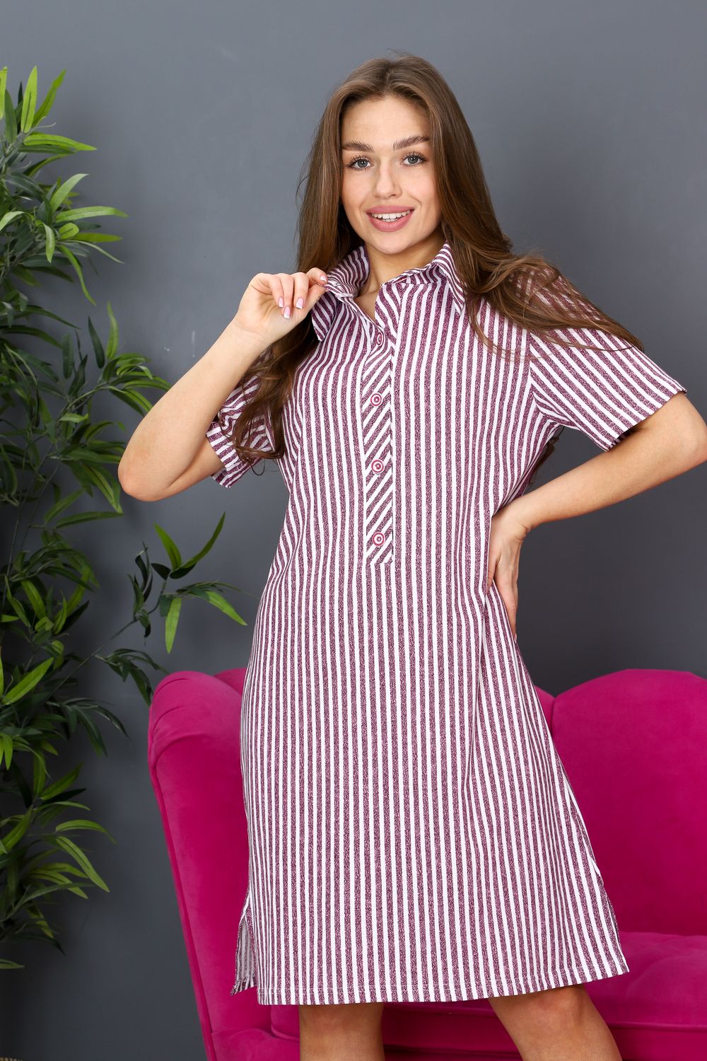 Платье ПЛ-01 - брусничный