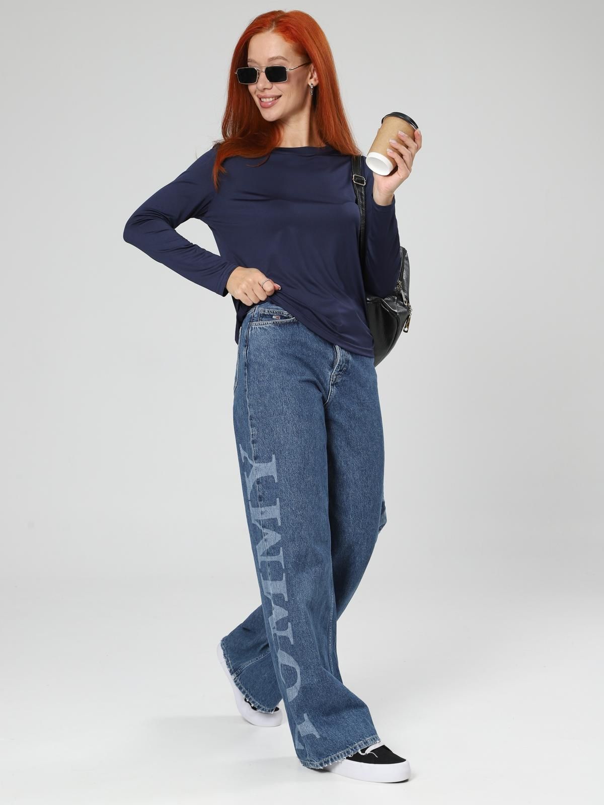 Энкар - лонгслив темно-синий