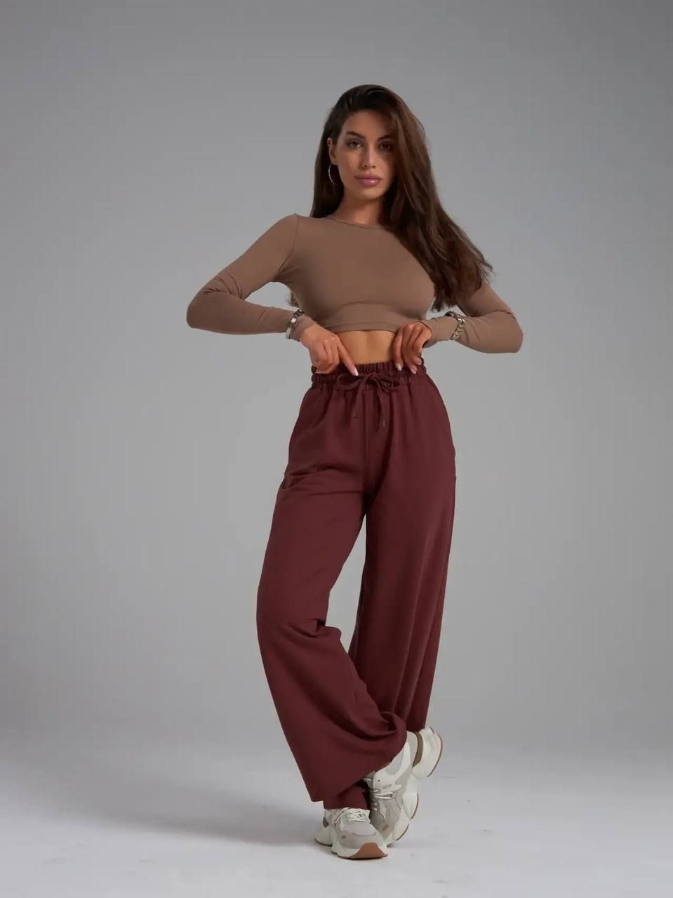 Брюки Палаццо - терракотовый