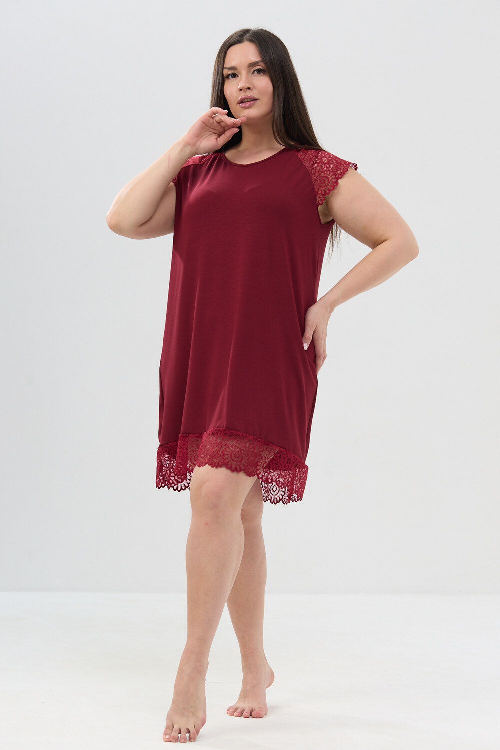 Сорочка 85401 - бордовый