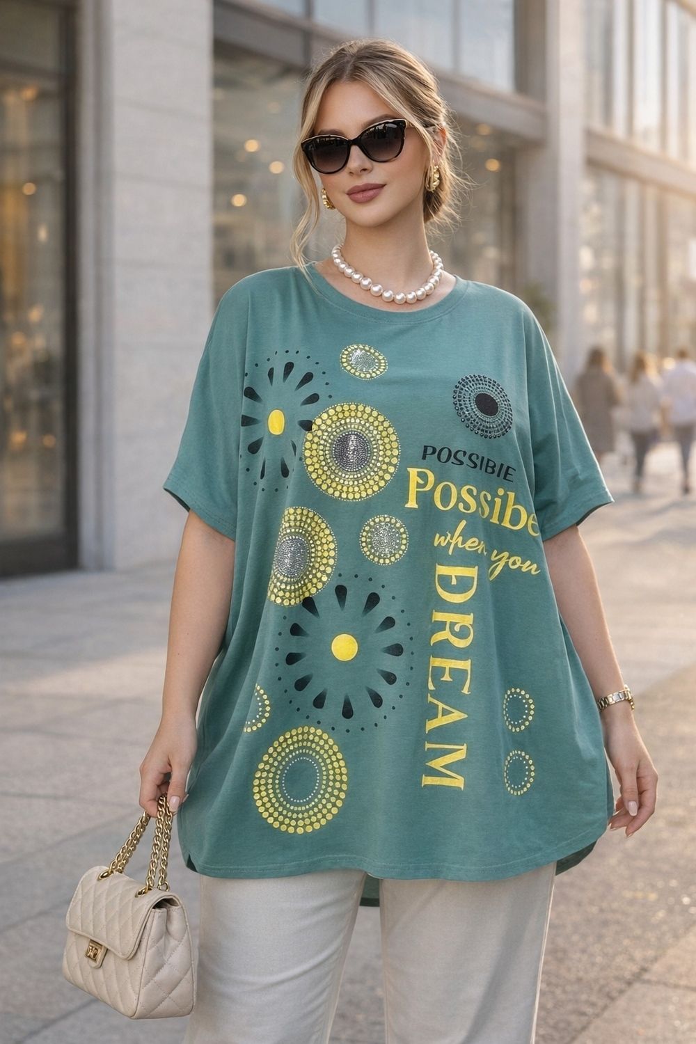 Нарядная футболка Dream Sun арт. F9702 - бирюзовый