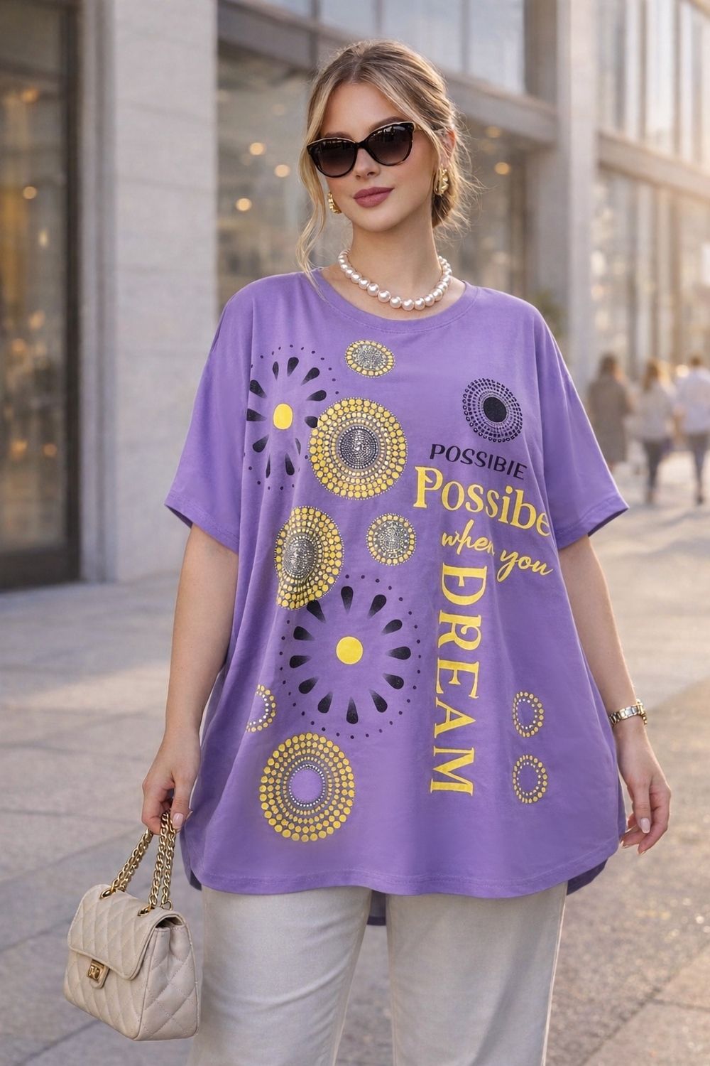 Нарядная футболка Dream Sun арт. F9702 - сиреневый