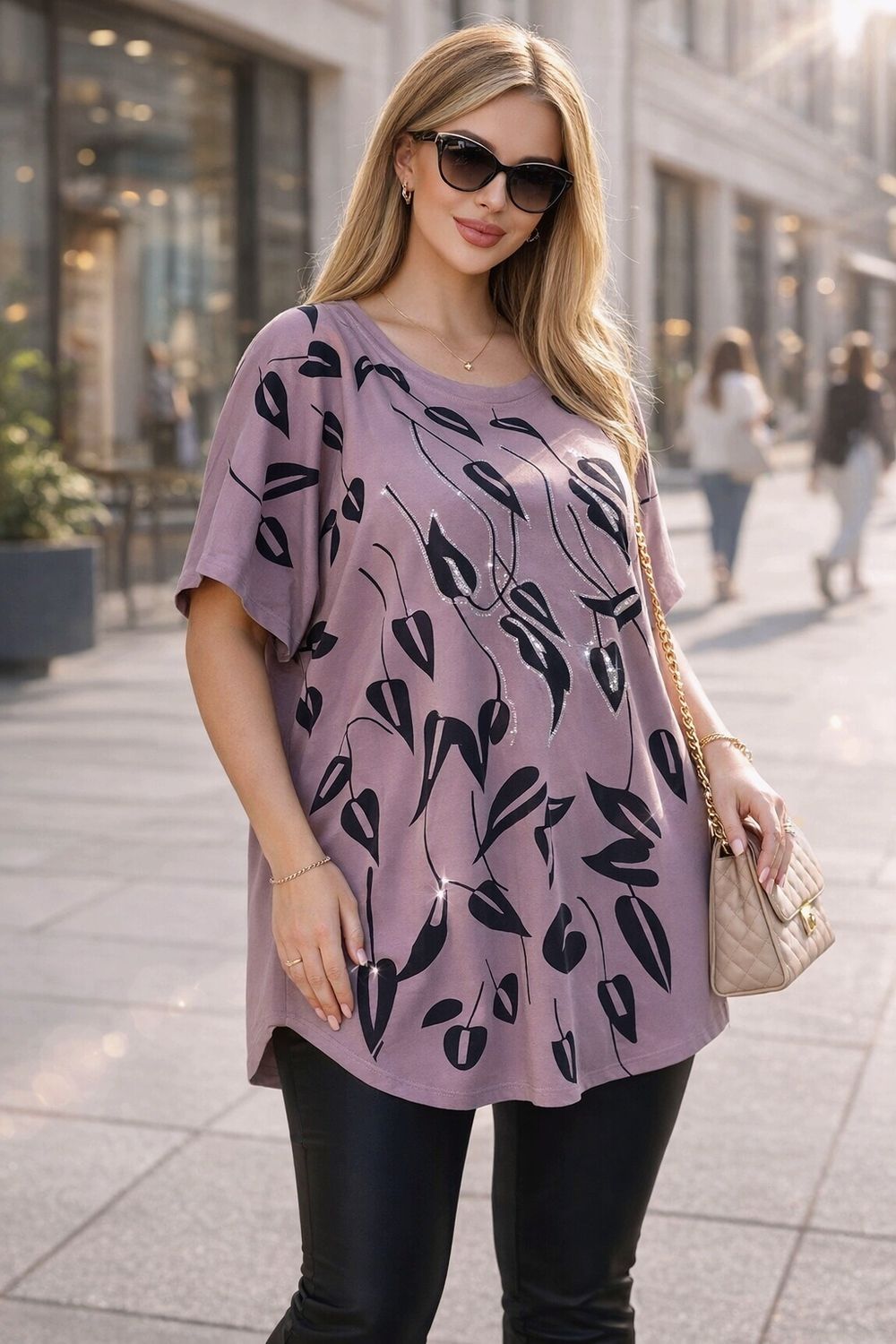 Нарядная футболка Urban Elegance арт. F8113 - сухая роза