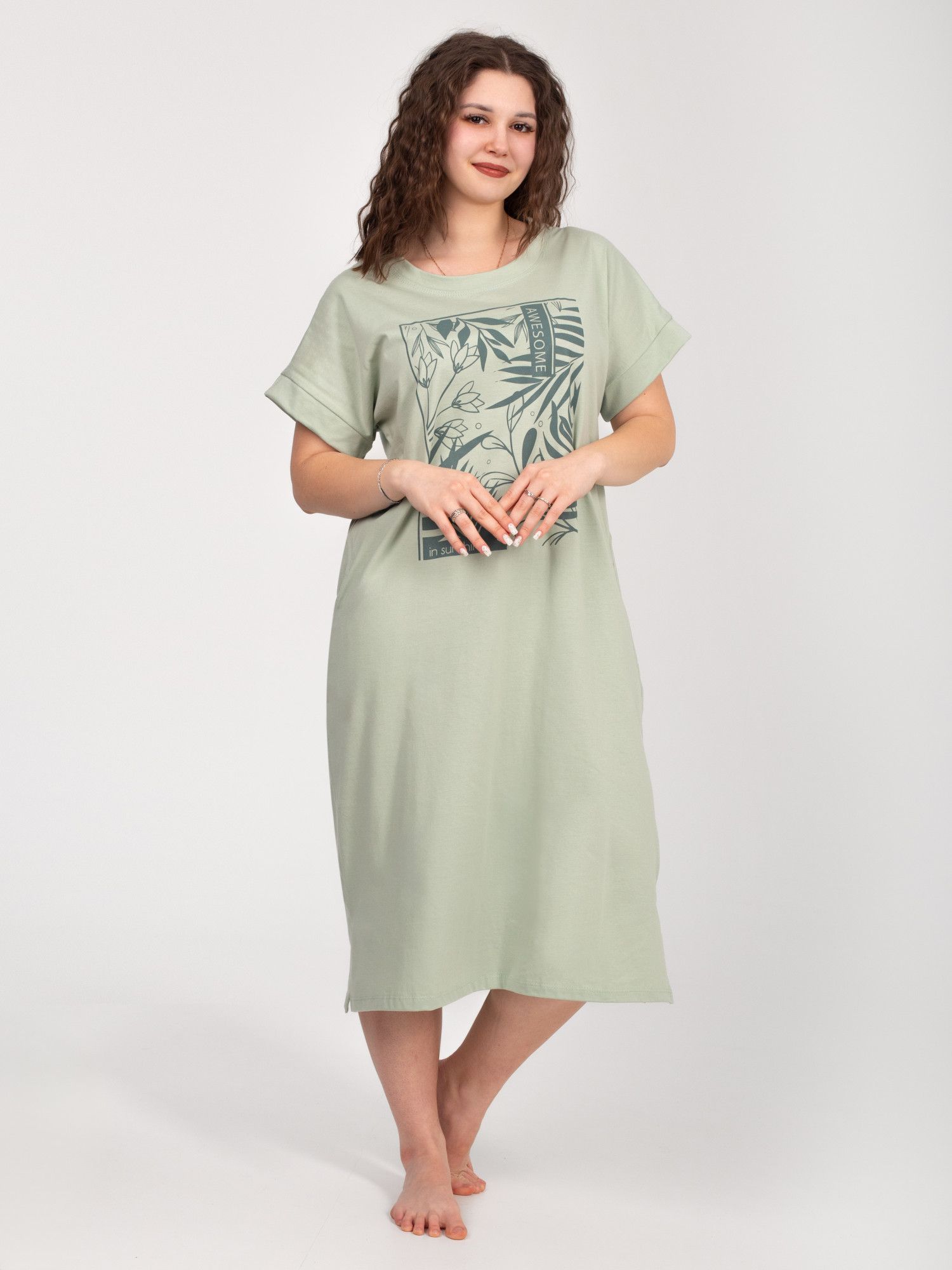 Платье женское кулирка "ГАРМОНИЯ" ШАЛФЕЙ С ДЕФЕКТОМ