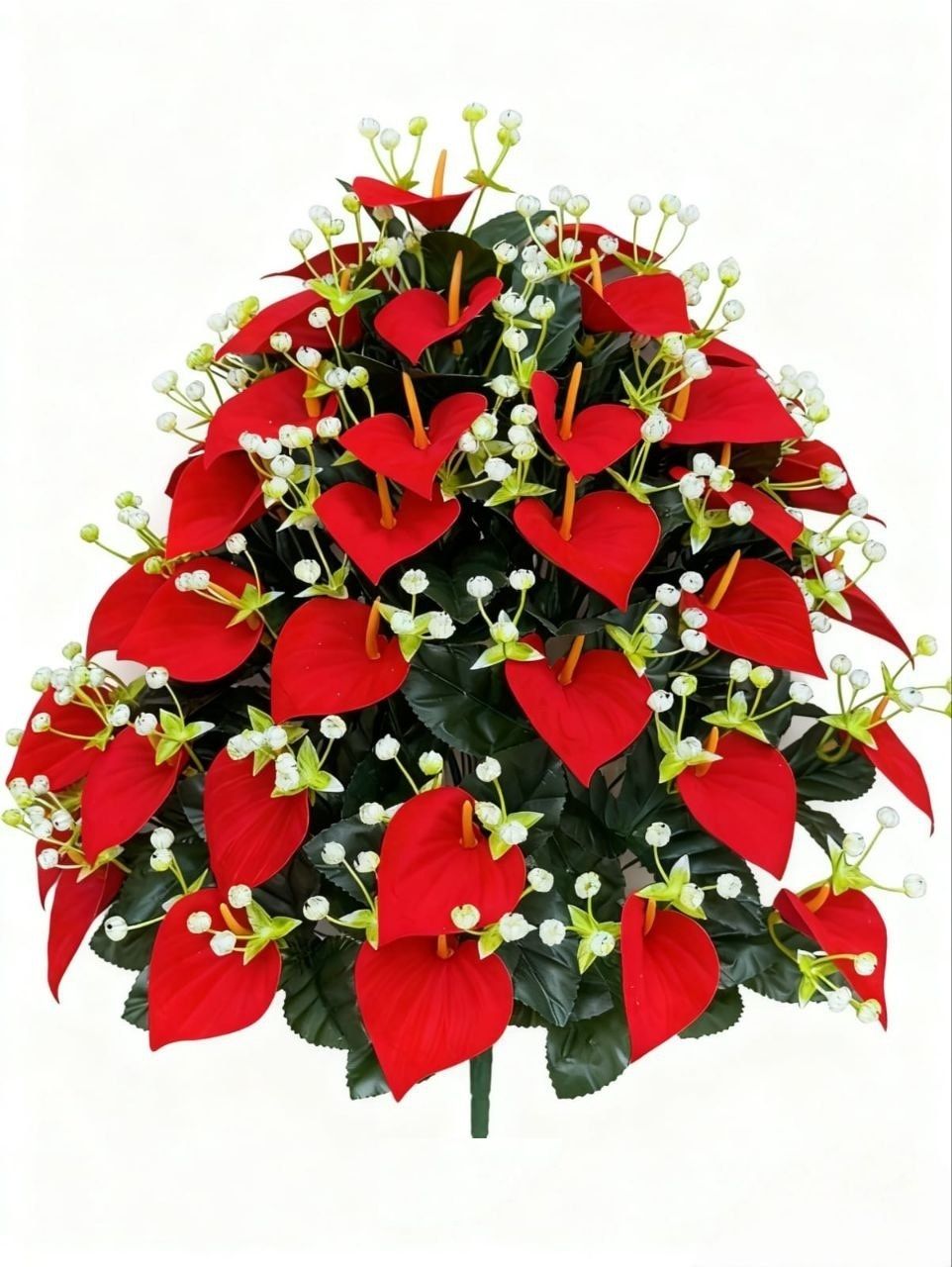 61281 Цветы искусственные - красный