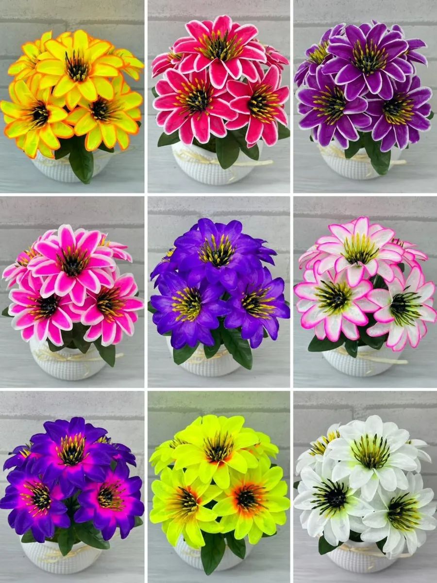 61293 Цветы искусственные 5шт - ассорти