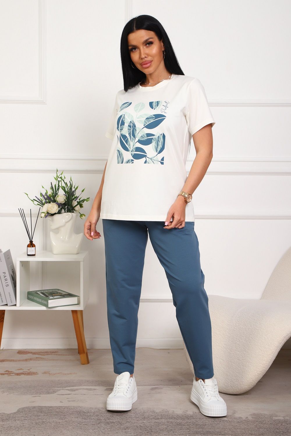 1102 Костюм женский - экрю