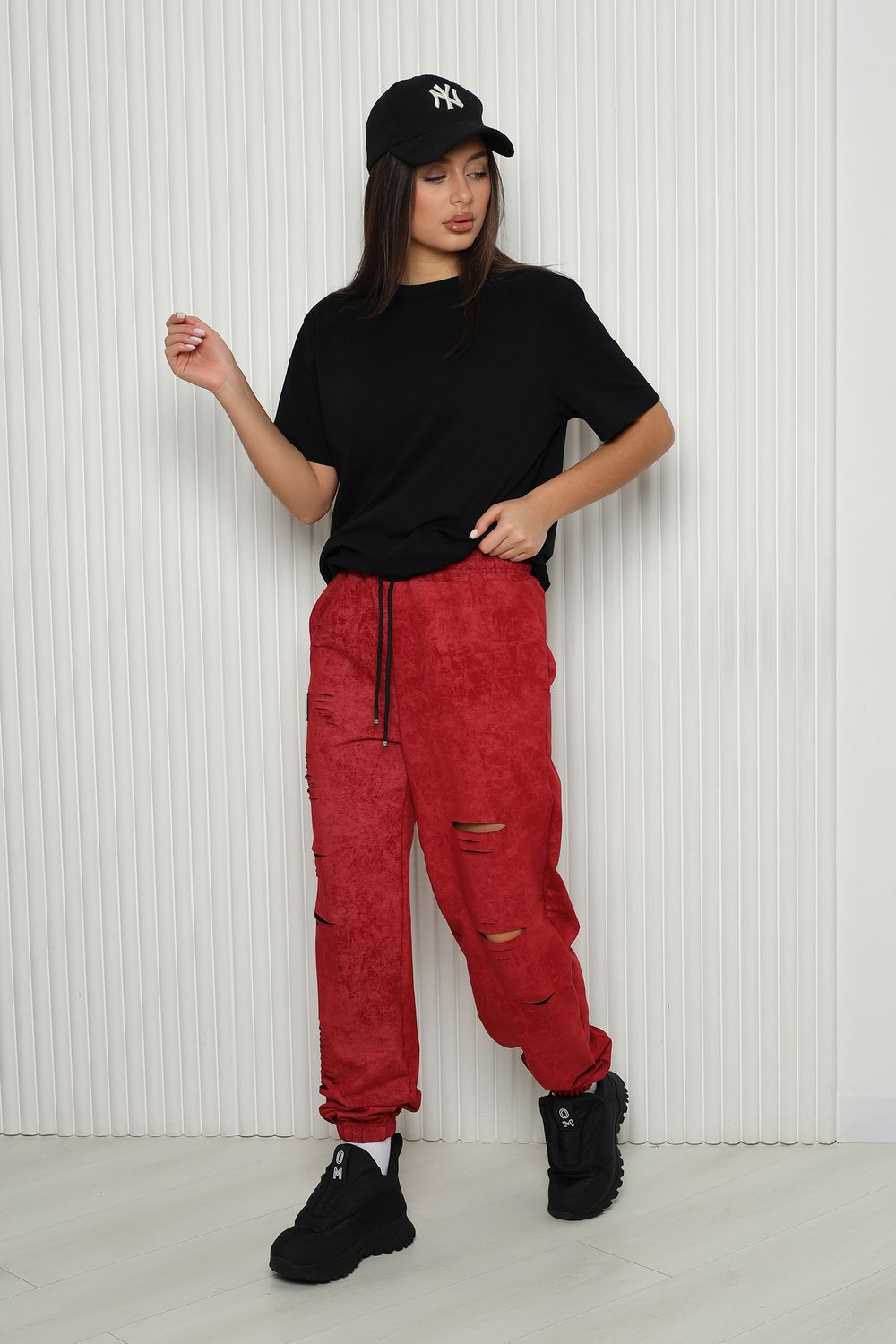 7483 брюки женские - винтаж бордо