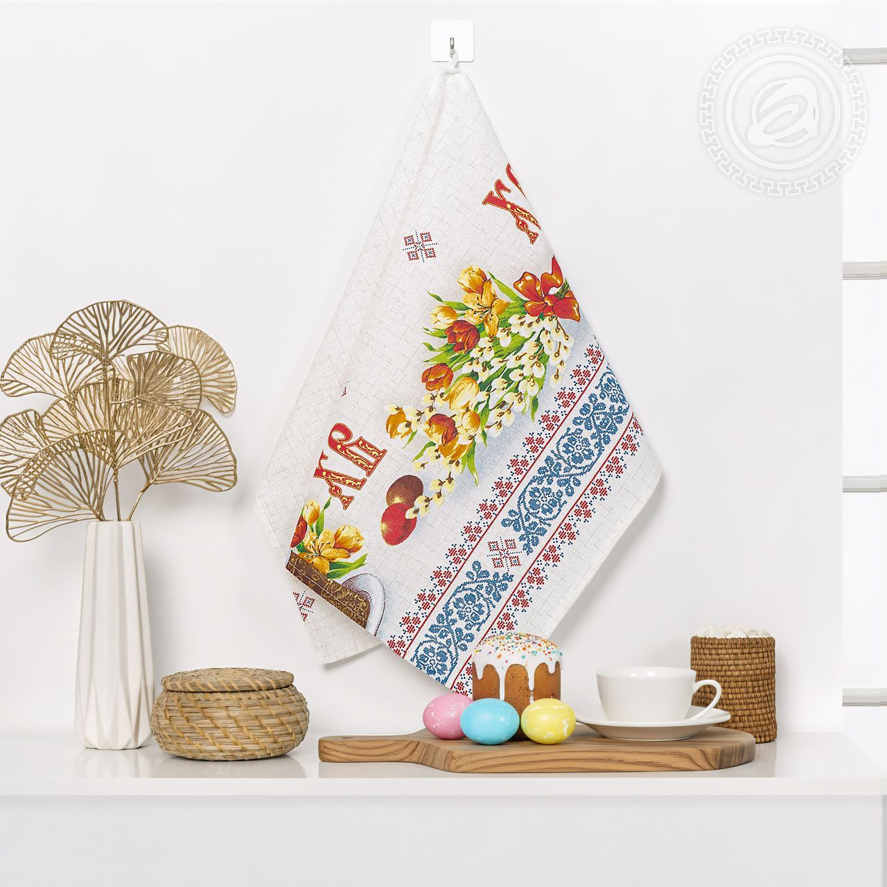 Полотенце кухонное из рогожки Воскресение скатерть пкр.50.70