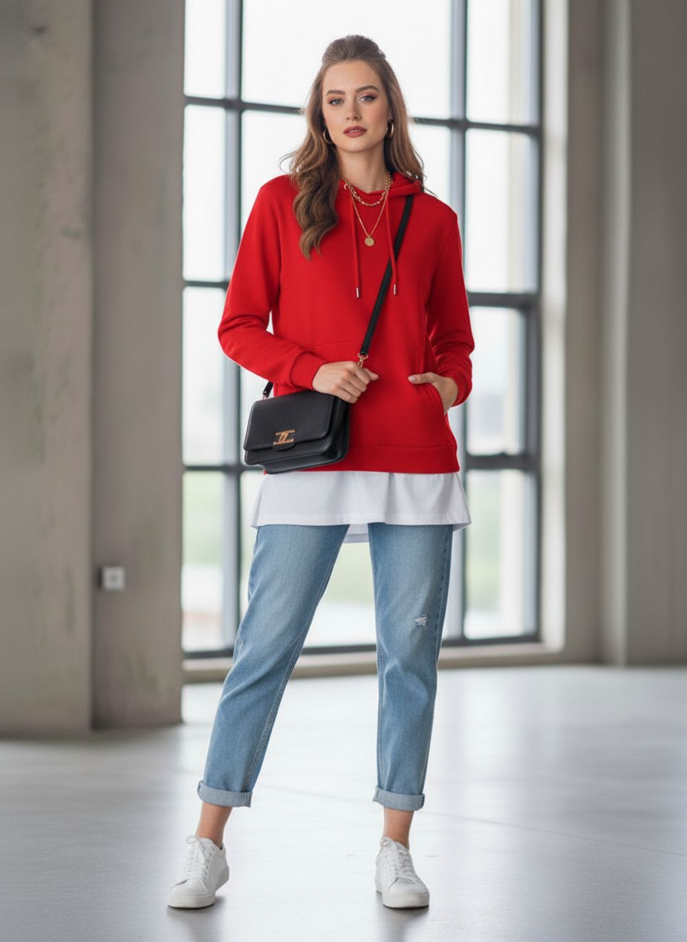 Худи арт. 1035 - красный