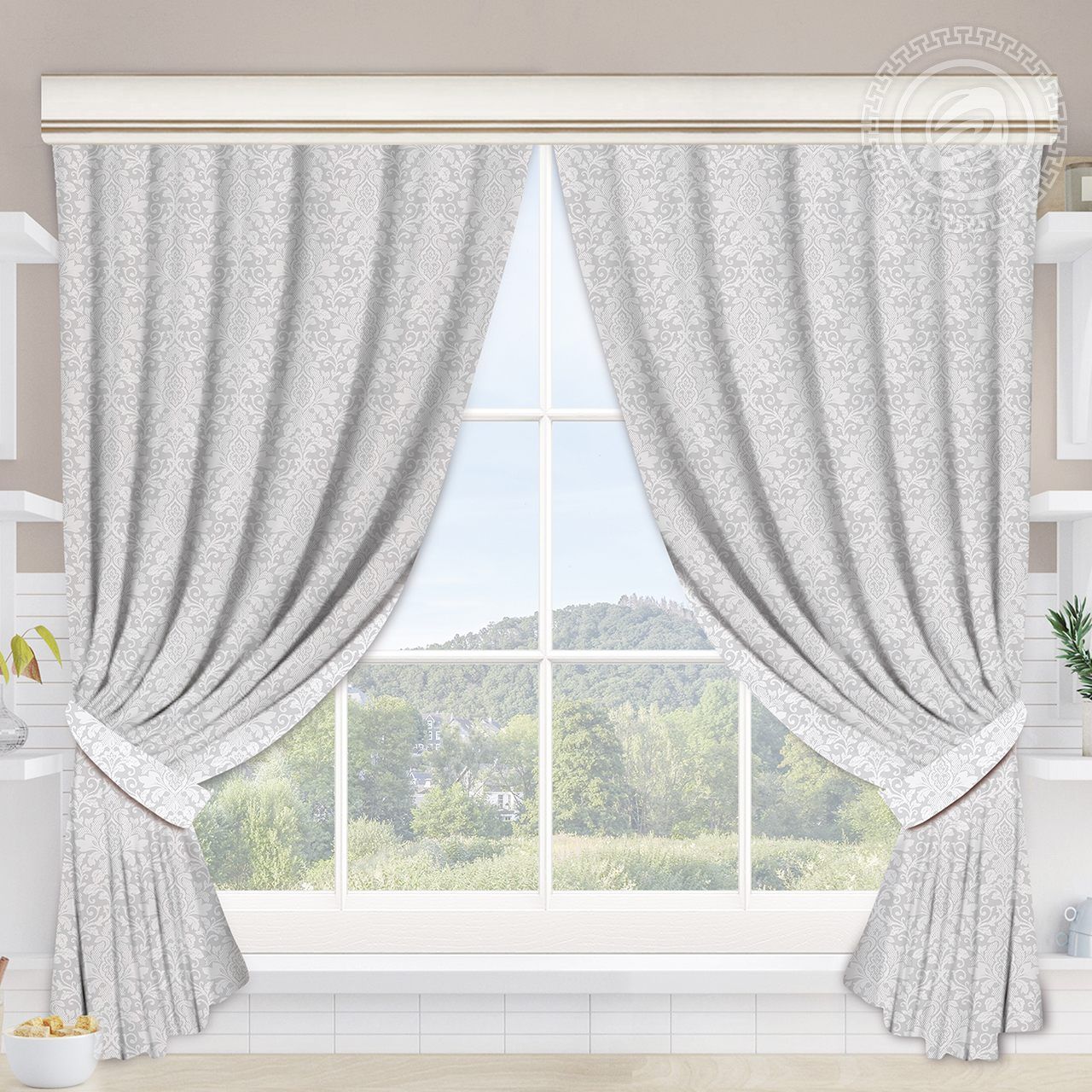 Шторы для кухни с подхватом Вензель Ш.120.180