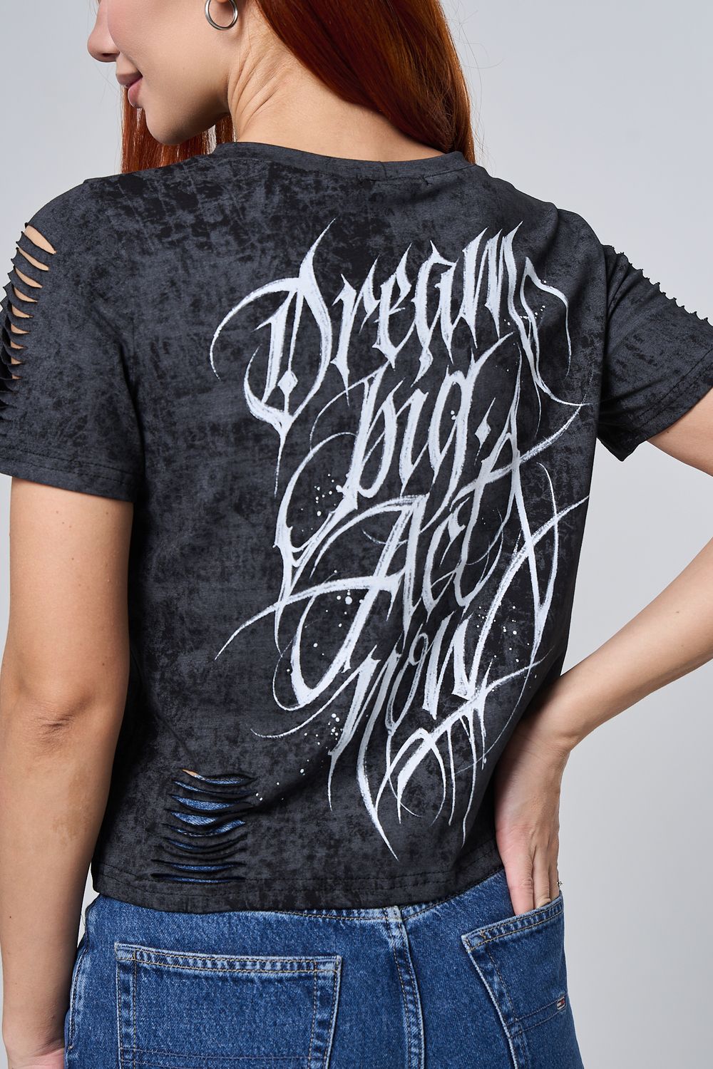 7502 футболка женская - черный винтаж+надпись