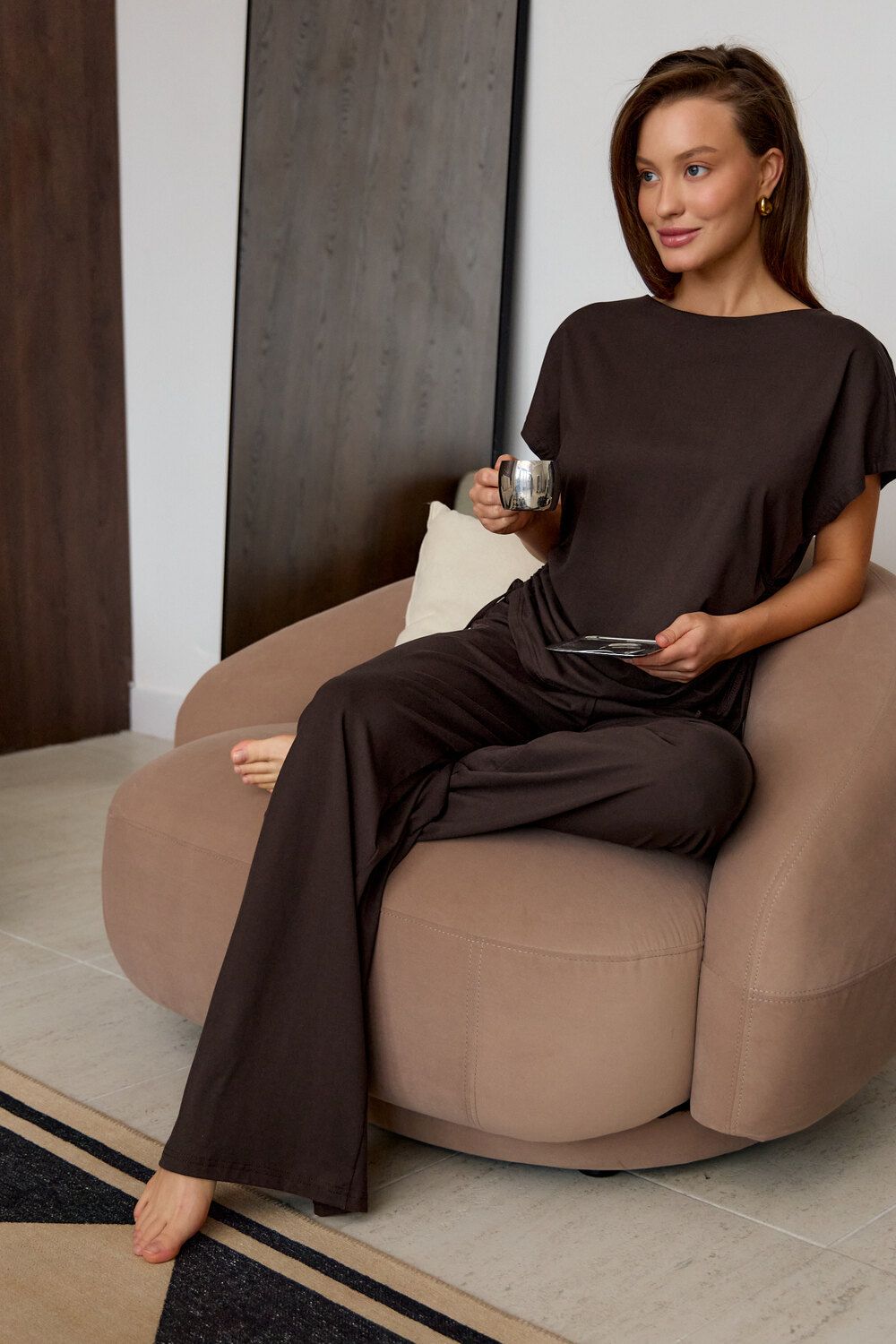 Костюм домашний Завязка - коричневый