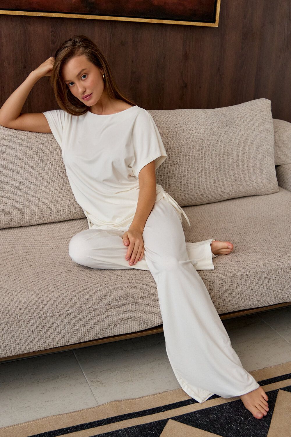 Костюм домашний Завязка - молочный