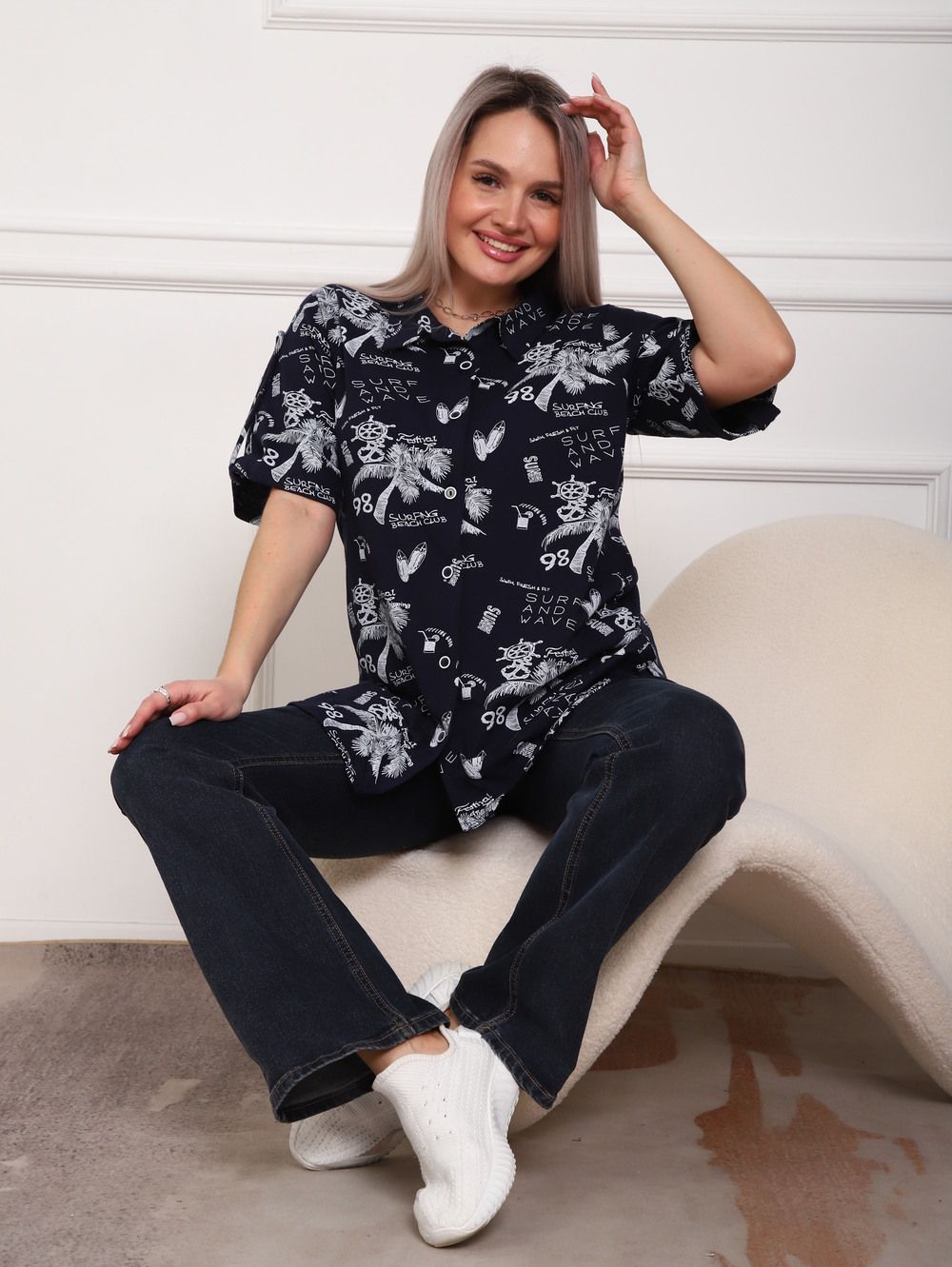 Рубашка женская арт. 5005 - синий