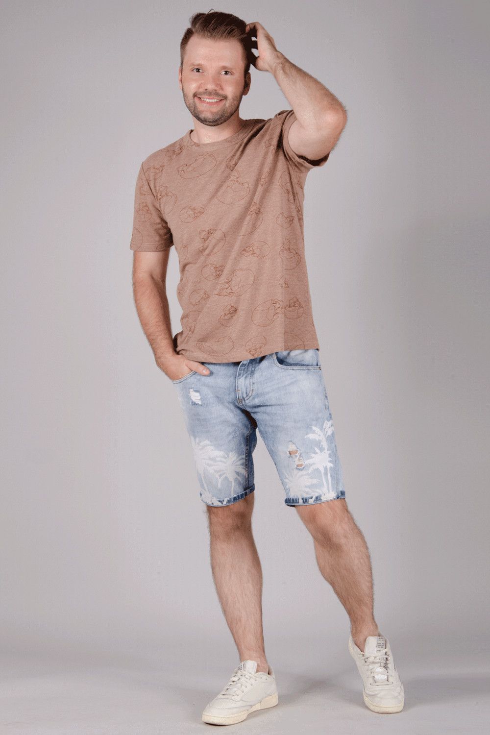 Футболка мужская пике - коричневый