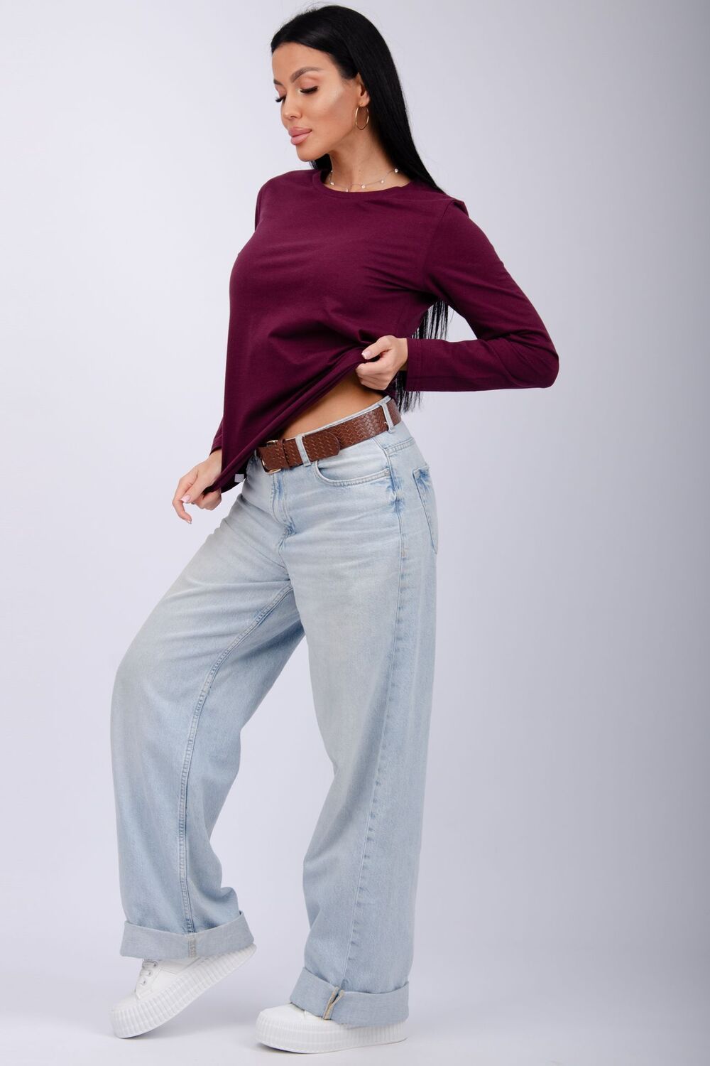 Каприз лонгслив женский - бордо