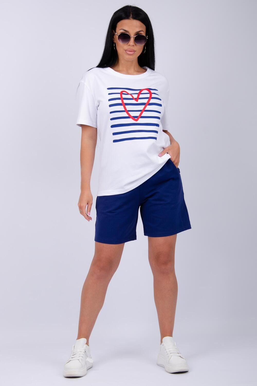 Море костюм женский - белый/синий