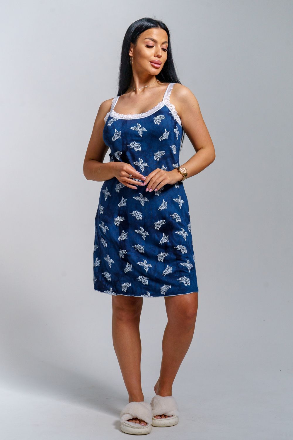 Сорочка ночная Элла - бабочки