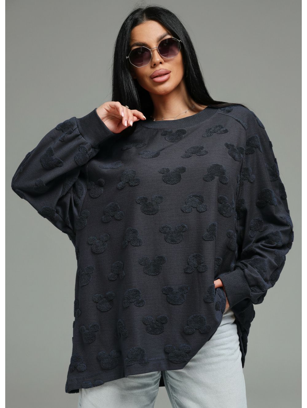 Ребека свитшот женский (махра Микки серый)