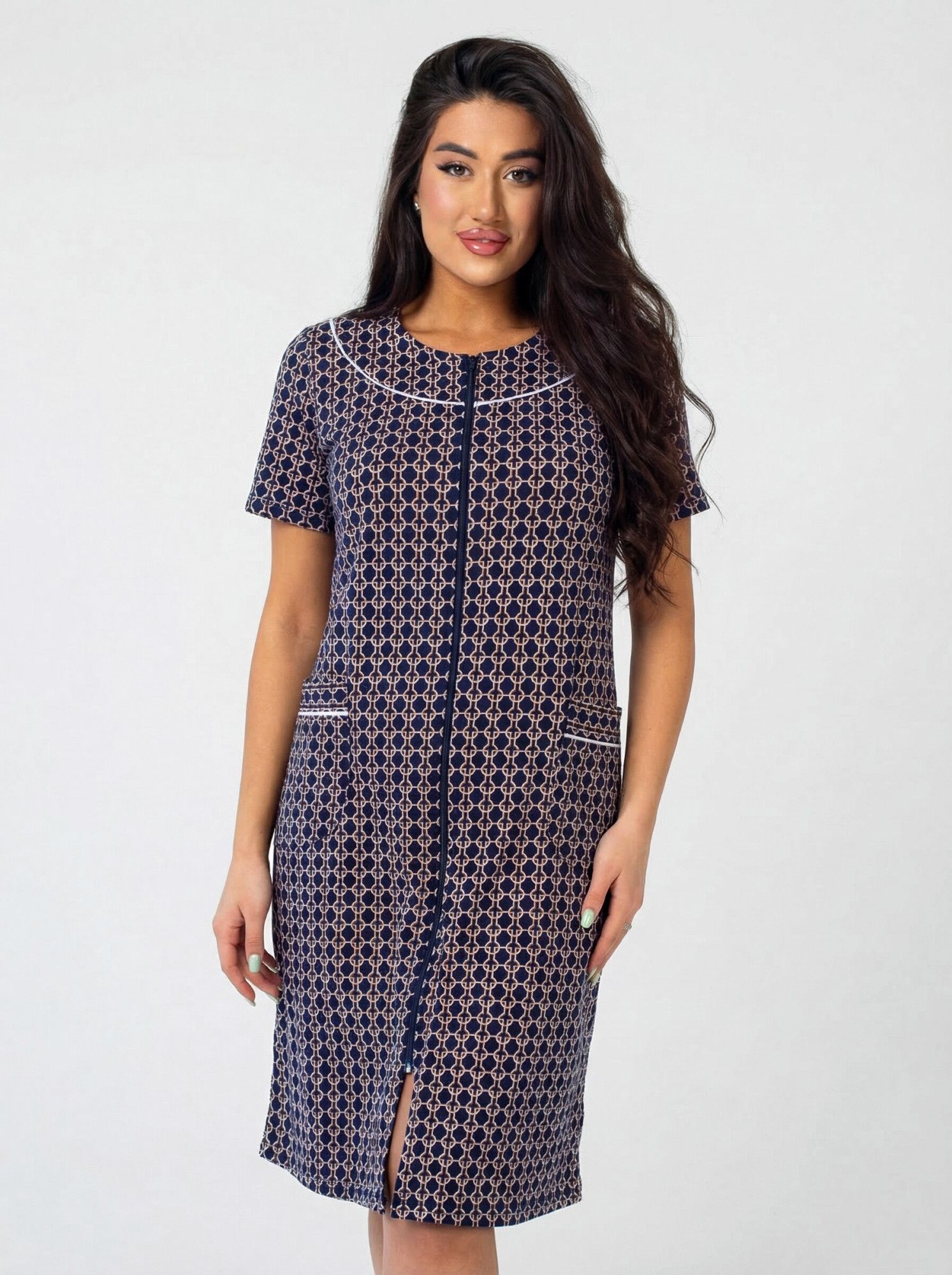 Халат женский кулирка на молнии "ОЧАРОВАНИЕ" ЦЕПИ