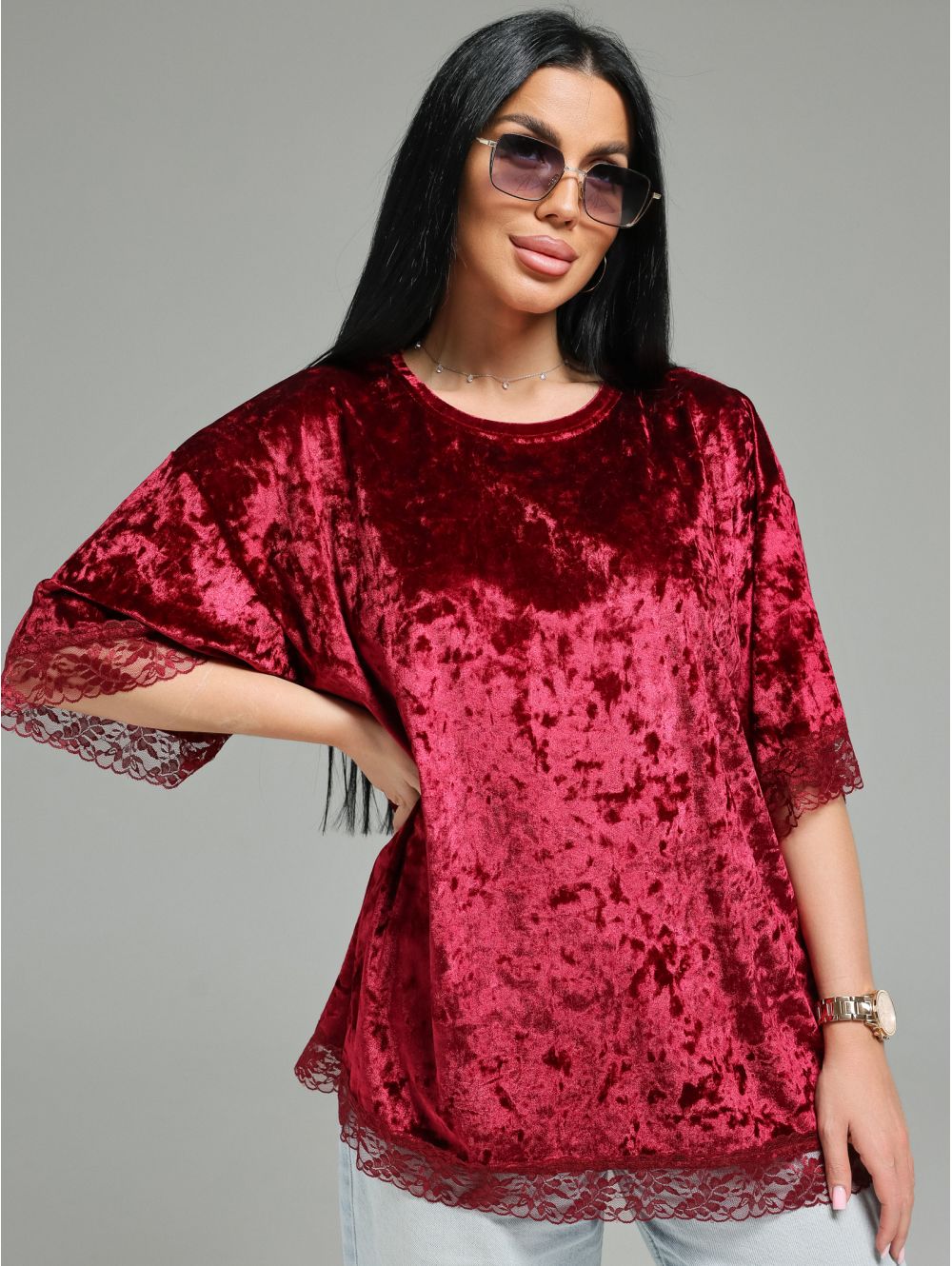 Андреа футболка женская (бордо)