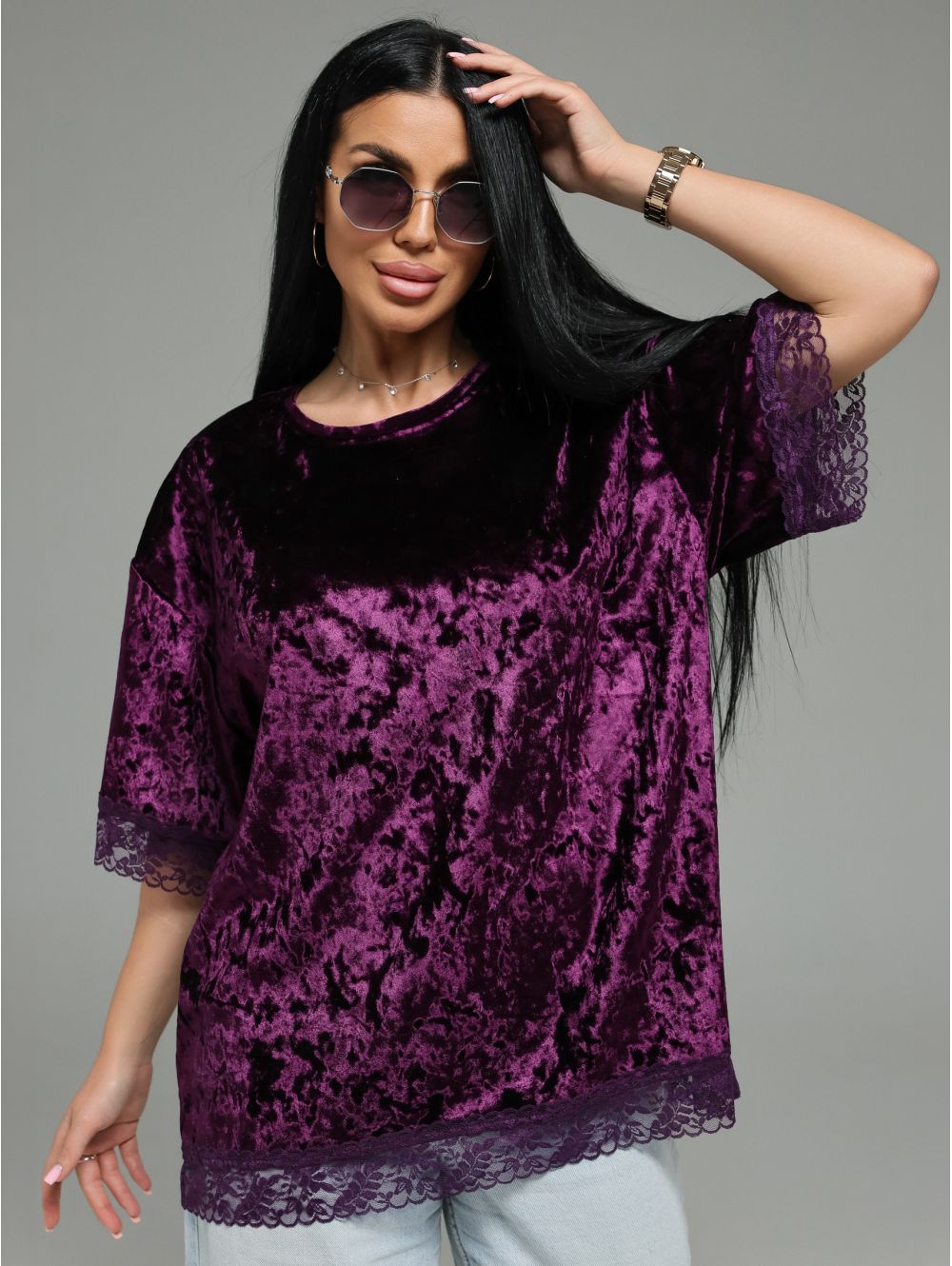 Андреа футболка женская (баклажан)