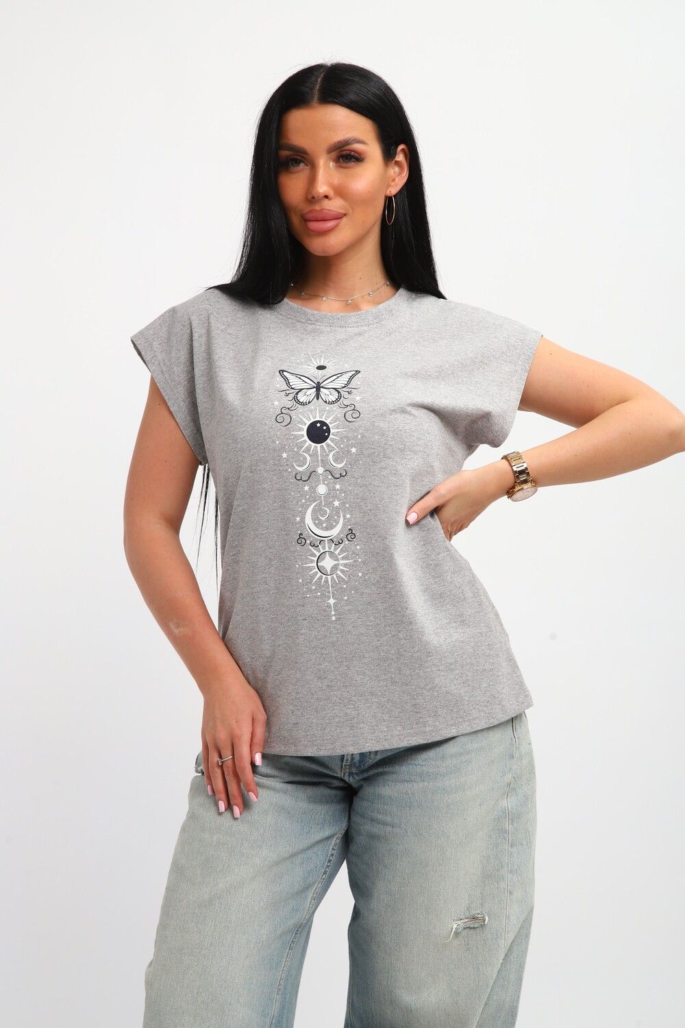 85670 футболка женская - серый