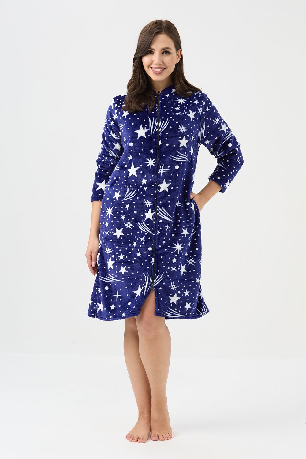 Халат велсофт 85404 - синий