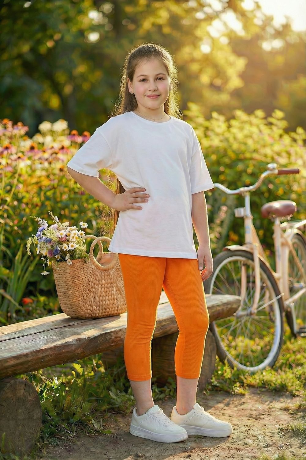 Бриджи 7376 детские - оранжевый