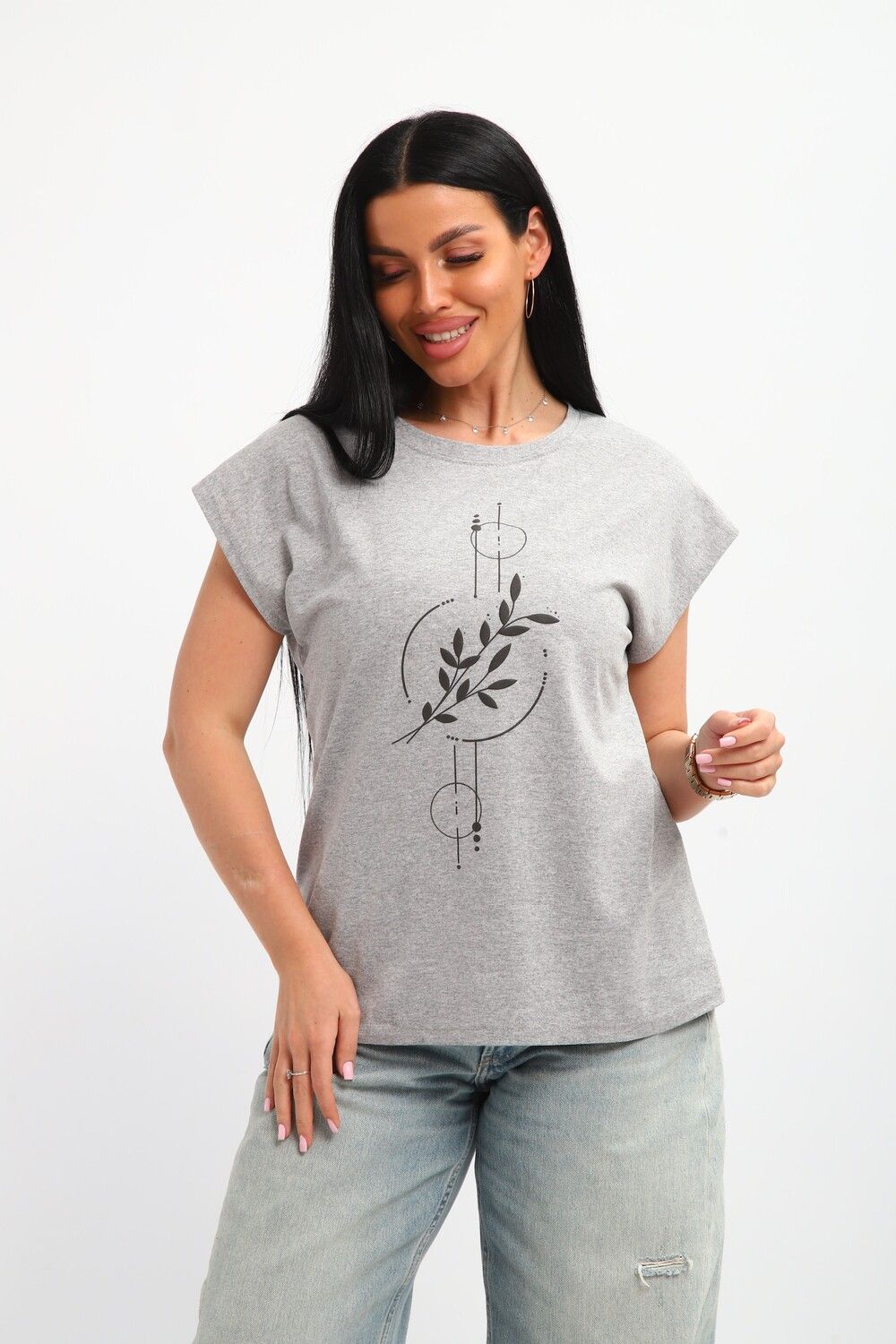 85671 футболка женская - серый