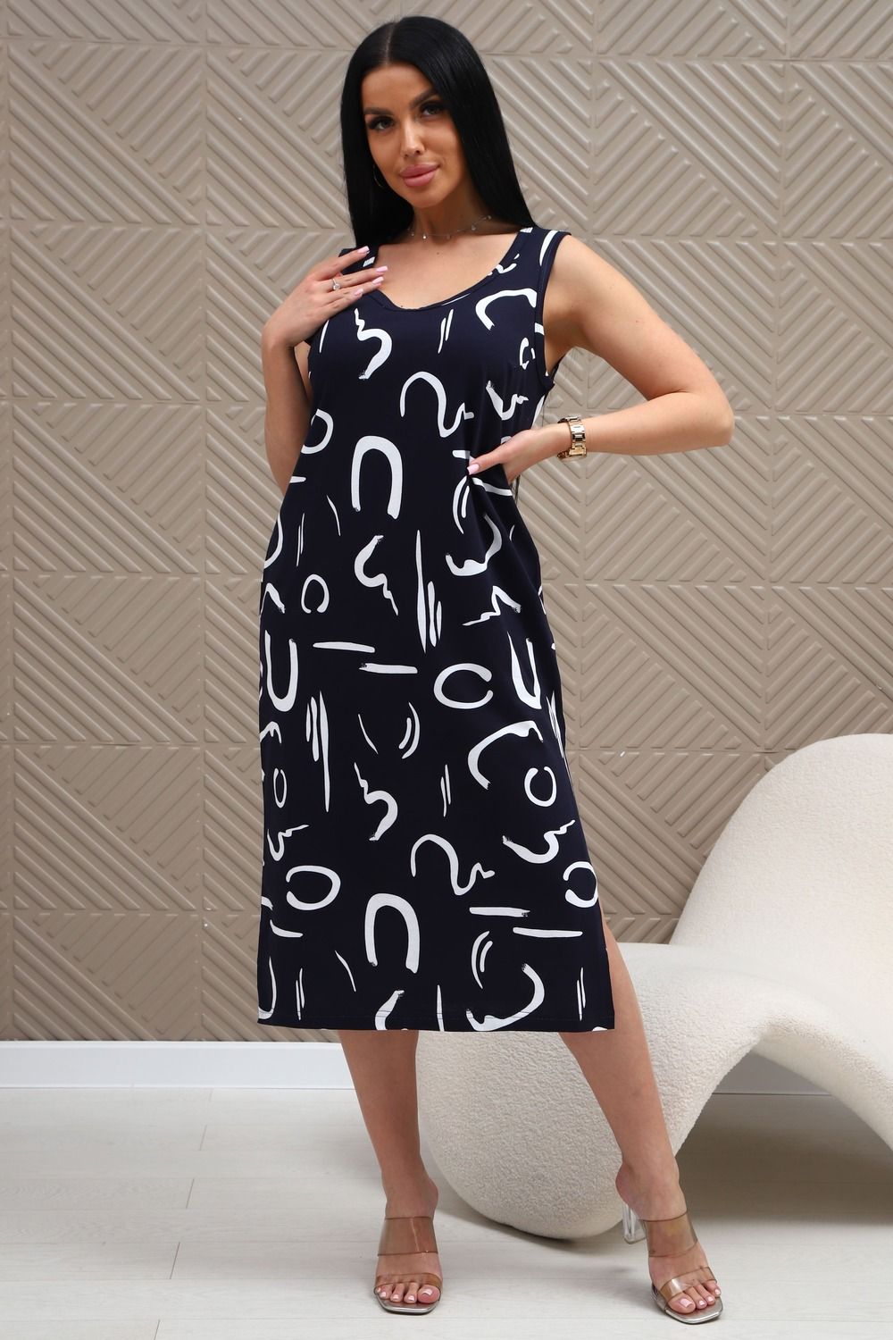 373т сарафан - темно-синий