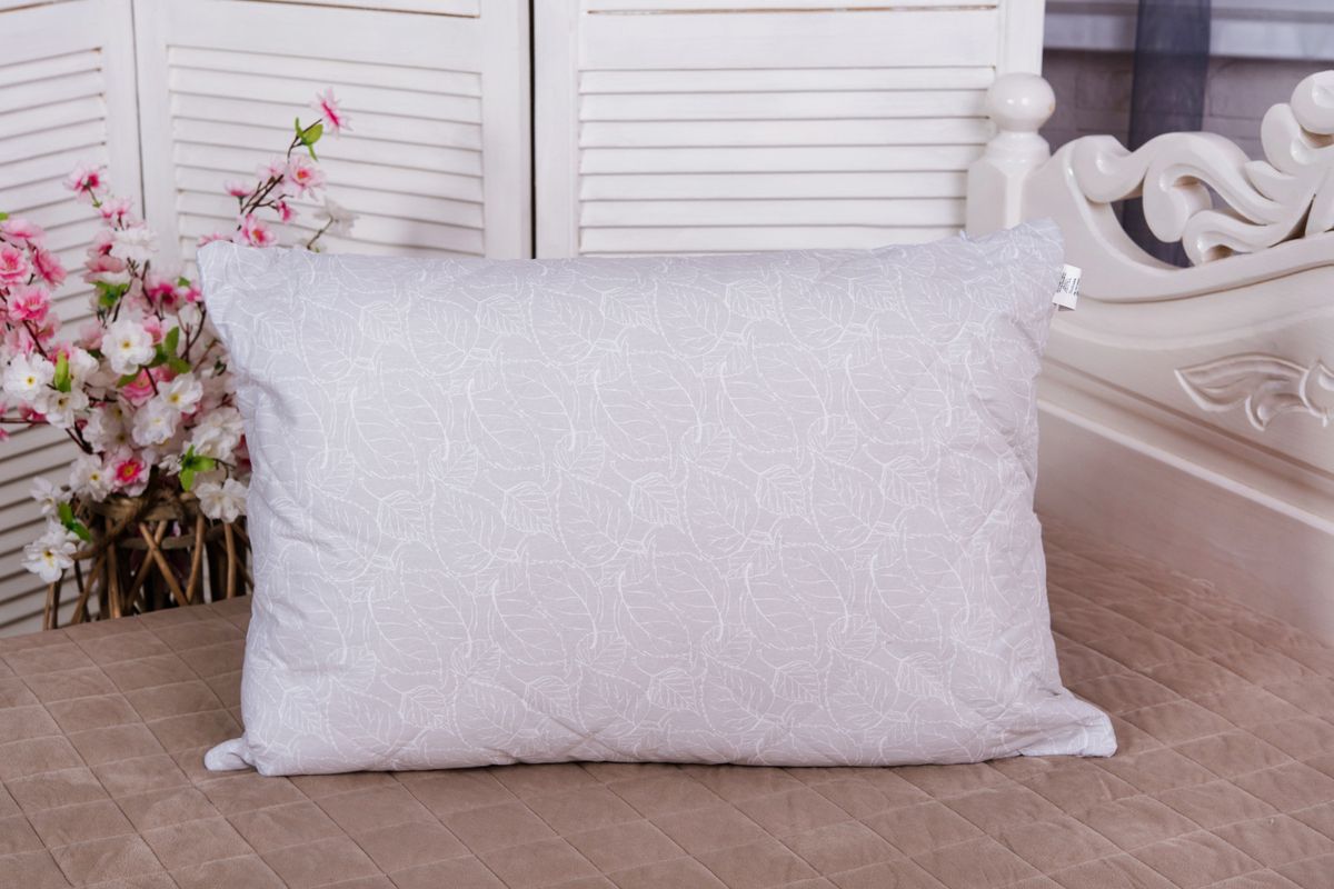 Подушка "Бамбук" поплин на молнии лебпух+бамбук,стег,лента,сумка(Н)