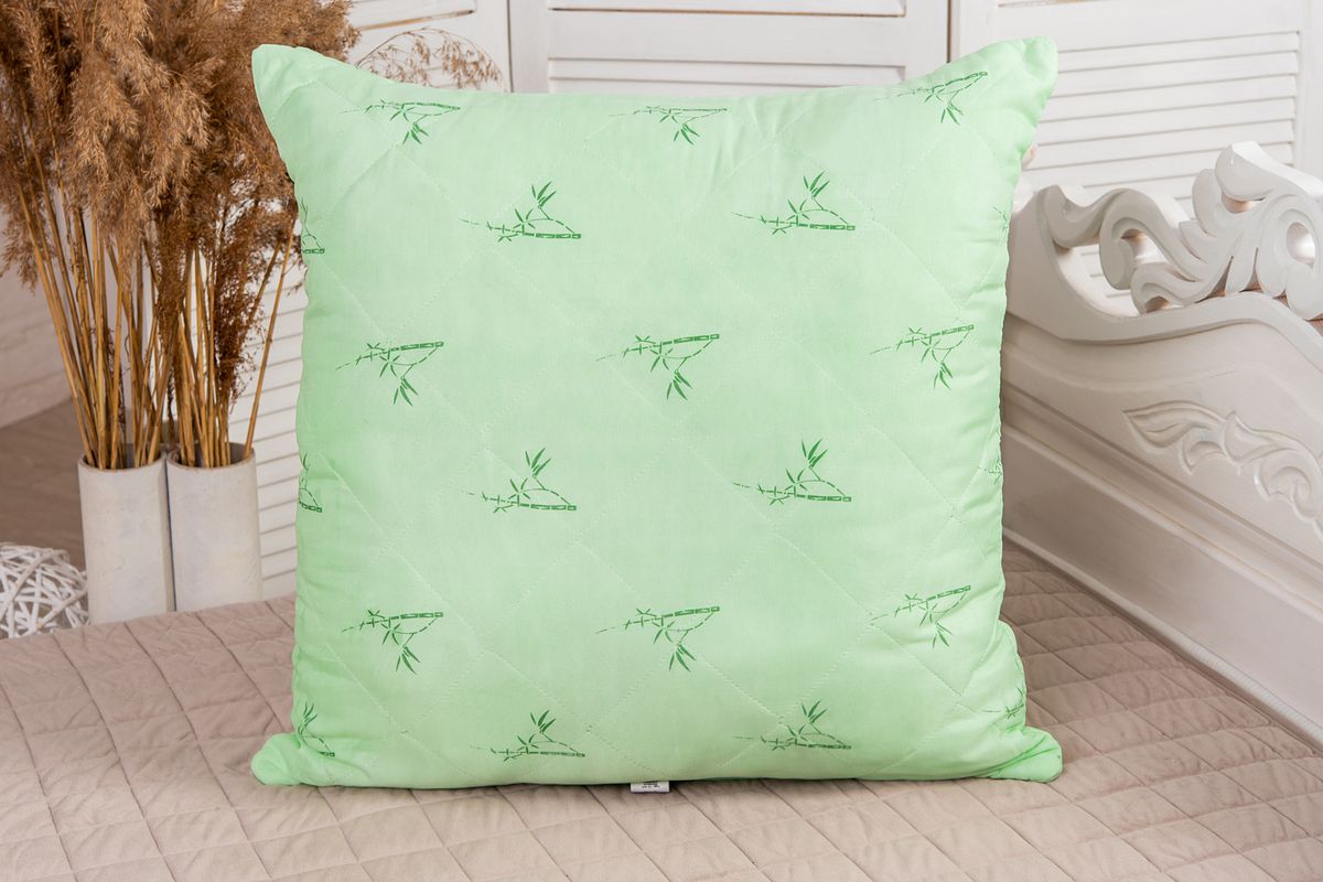 Подушка "Бамбук"  п/э  полиэфирное волокно,стег,пакет с пл.ручкой(Н)