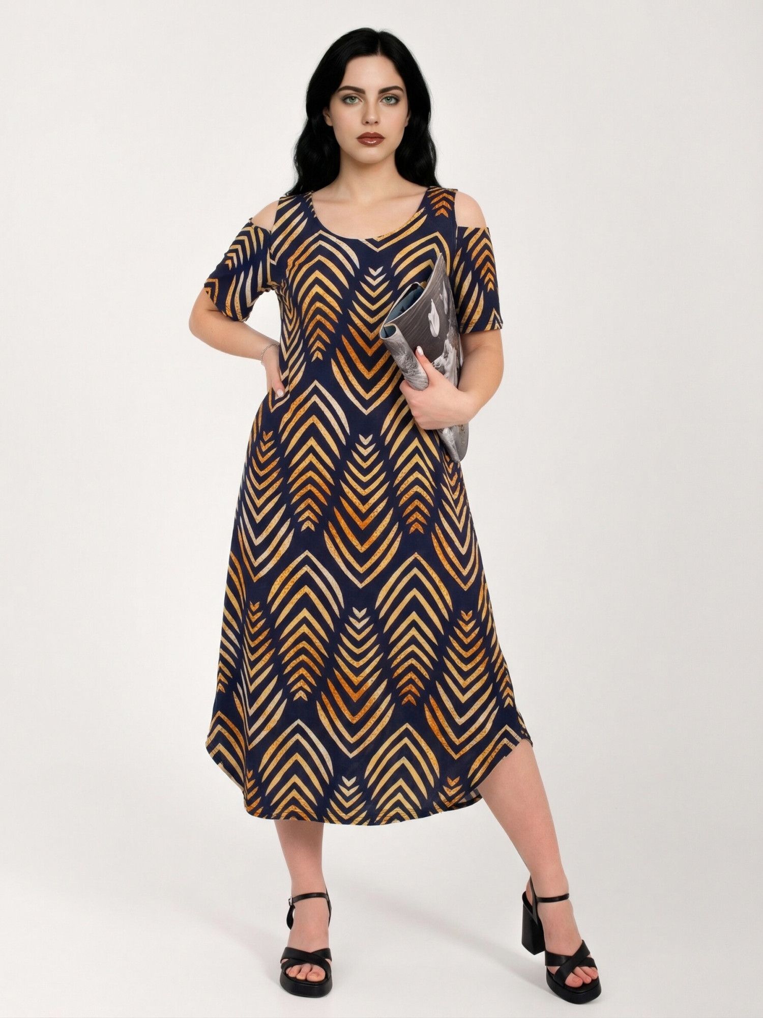 Платье женское кулирка "ВЛАДА" ЧЕРНИЛО