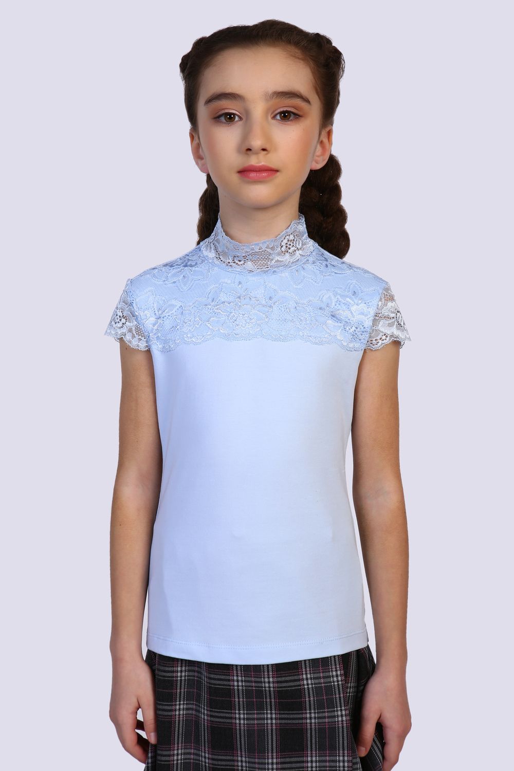 Блузка для девочки "Надежда" Арт. 13151 - светло-голубой