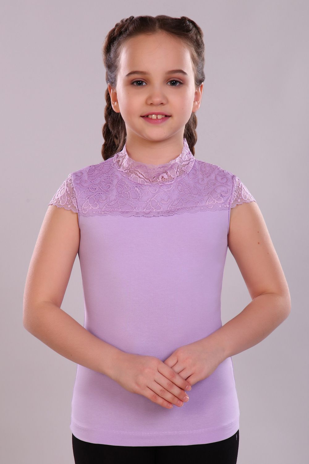 Блузка для девочки "Надежда" Арт. 13151 - светло-сиреневый