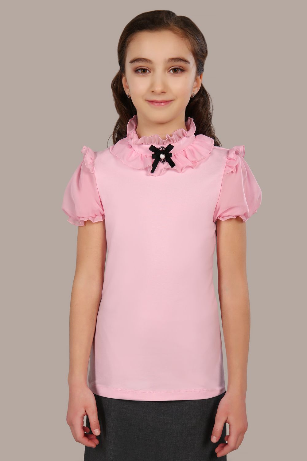 Блузка для девочки "Мишель" Арт. 13136 - светло-розовый