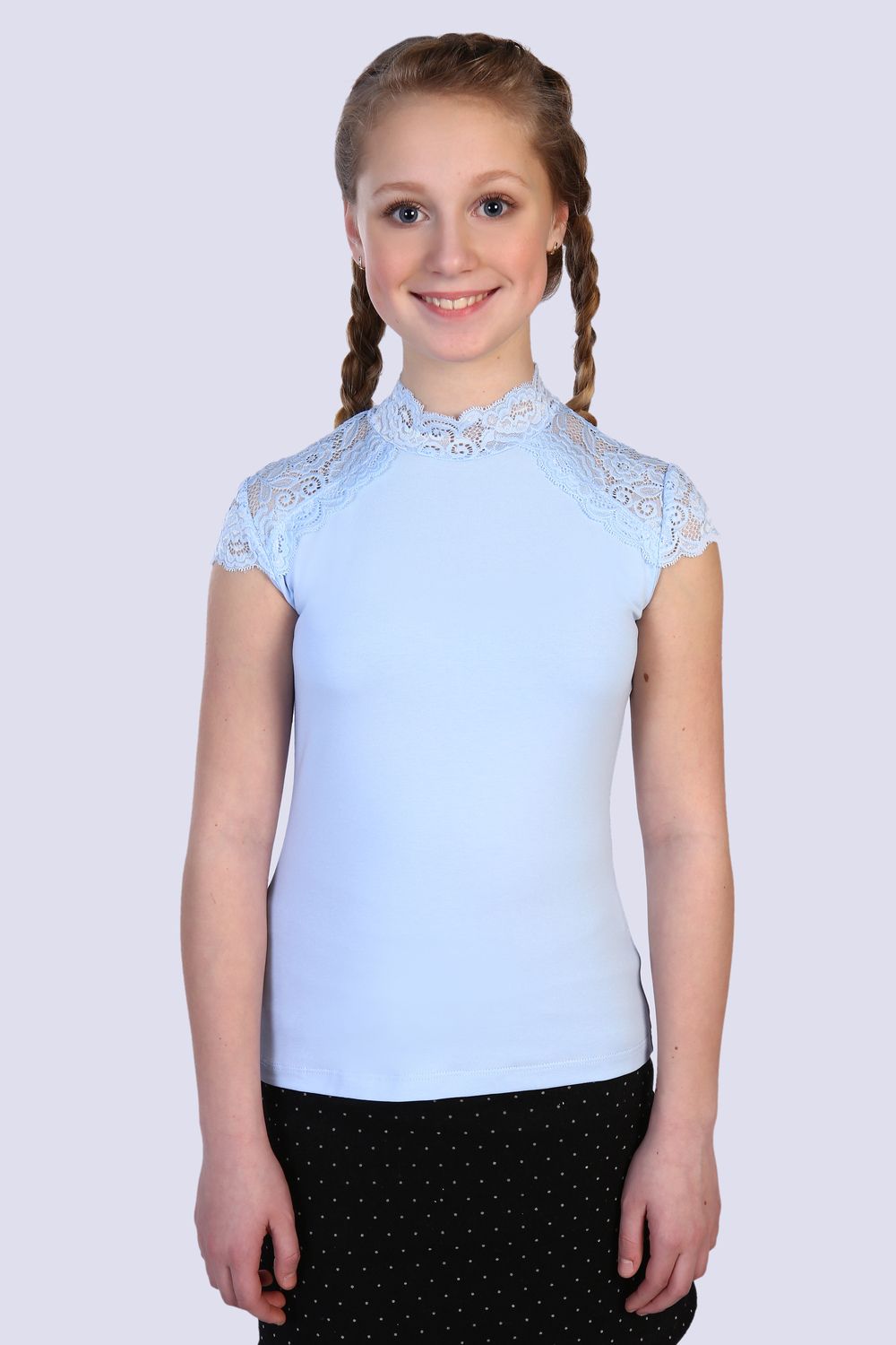 Блузка для девочки "Стелла Арт. 13124 - светло-голубой
