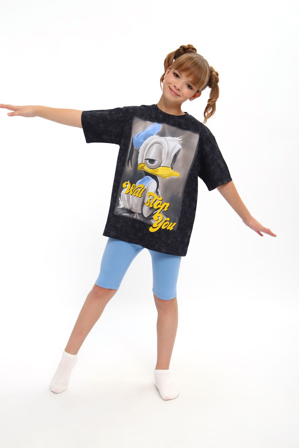 Пижама для девочки "Морячка" арт. КД-001-2 - графит